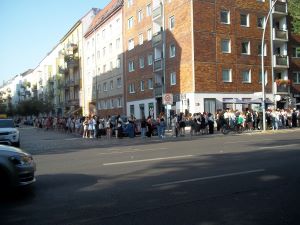 Line at the Carat Cafe